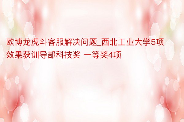 欧博龙虎斗客服解决问题_西北工业大学5项效果获训导部科技奖 一等奖4项